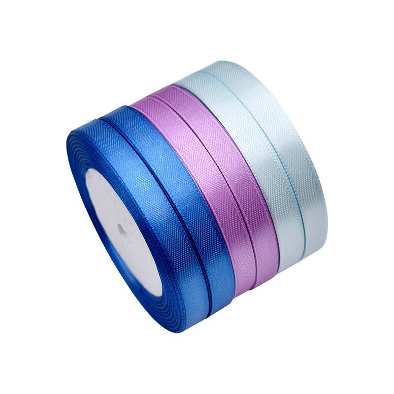 Yiwu Factory 1cm Wide Satin Ribbon Can Be Customized, Amazon Mixed Color Combination Set, Single Roll in Opp Bag with Cross-Border Label