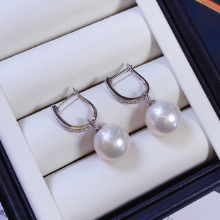 Pt900 Accessories, Earrings, Two-Wear Style, Zircon Inlay, Beads 11-12mm, Accessories Do Not Include Beads