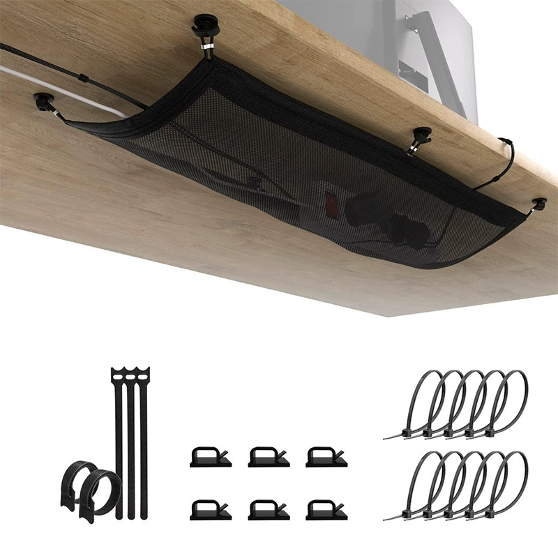Гибкая сетка для хранения настольного кабеля под столом, органайзер для кабеля, подвесное устройство для управления кабелями