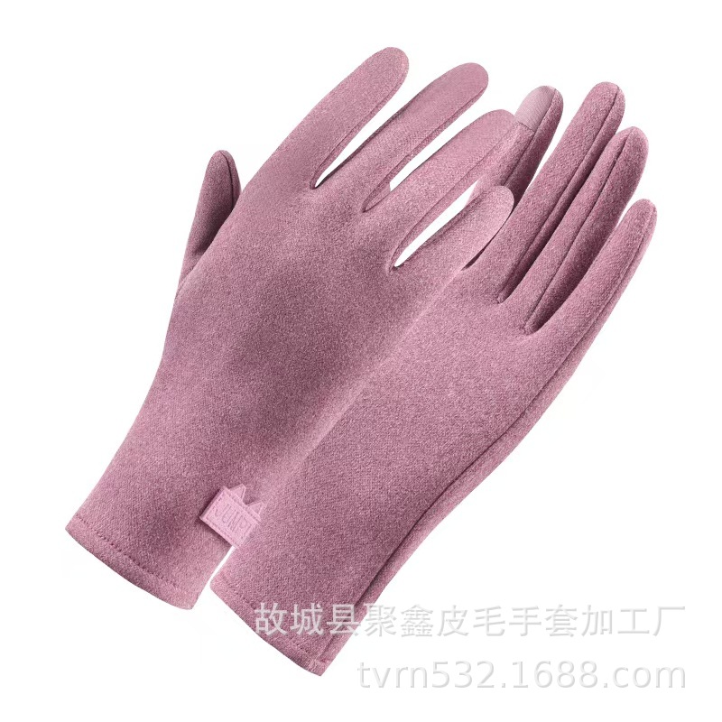 手套秋冬季户外保暖加绒防寒骑行德绒手套手指可触屏防滑现货批发