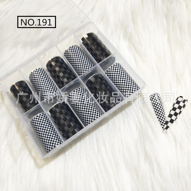 New abstract simple black and white plaid nail stickers geometric ins nail art stickers chess and card plaid nail art jewelry wholesale