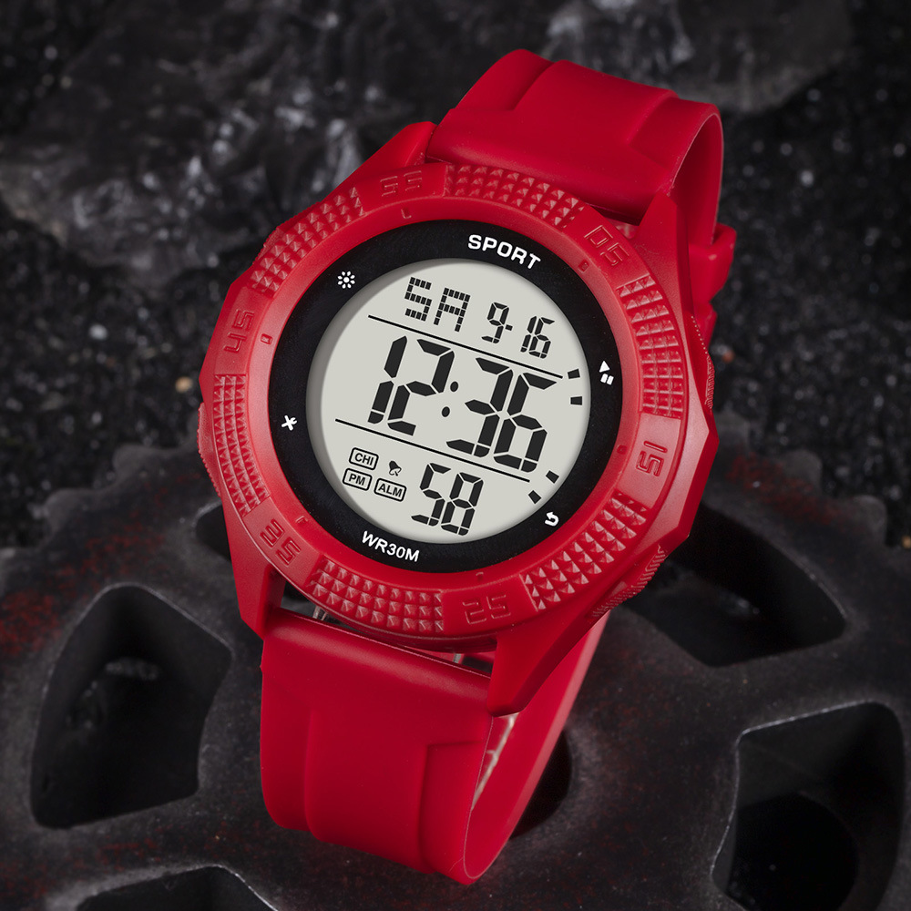 Tendencia hombre al aire libre nocturna relojes electrónicos multifuncionales estudiantes de secundaria alarma relojes electrónicos deportivos