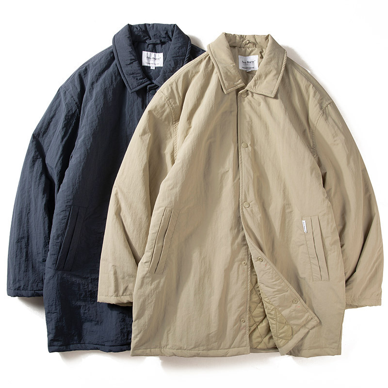 Japanese Style Vintage Lapel Cotton-padded Coat Men's Winter Mid-length Cotton-padded Coat Men's Warm Cotton-padded Coat cityboy Coat Men