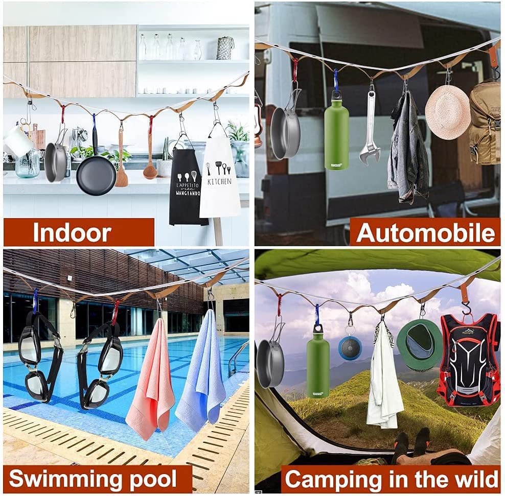 Draagbare camping waslijn van pu leer voor outdoor reizen_voghion.com