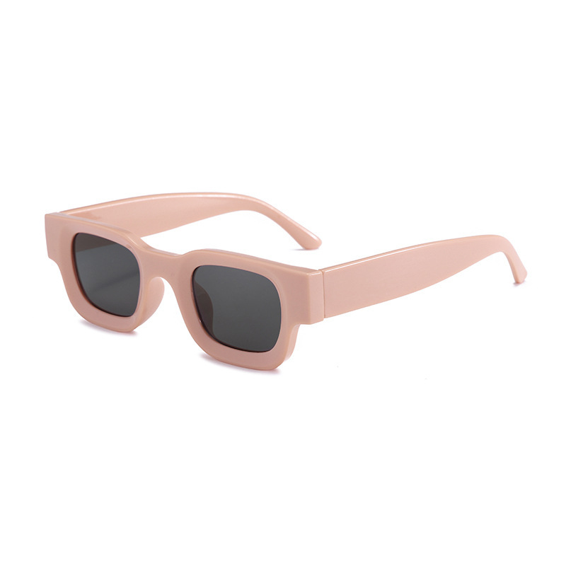 Nuevas gafas de moda de montura cuadrada pequeña retro transfronterizas, personalidad de hip-hop europea y americana, gafas de sol de protección solar de tiro callejero Sunglasses