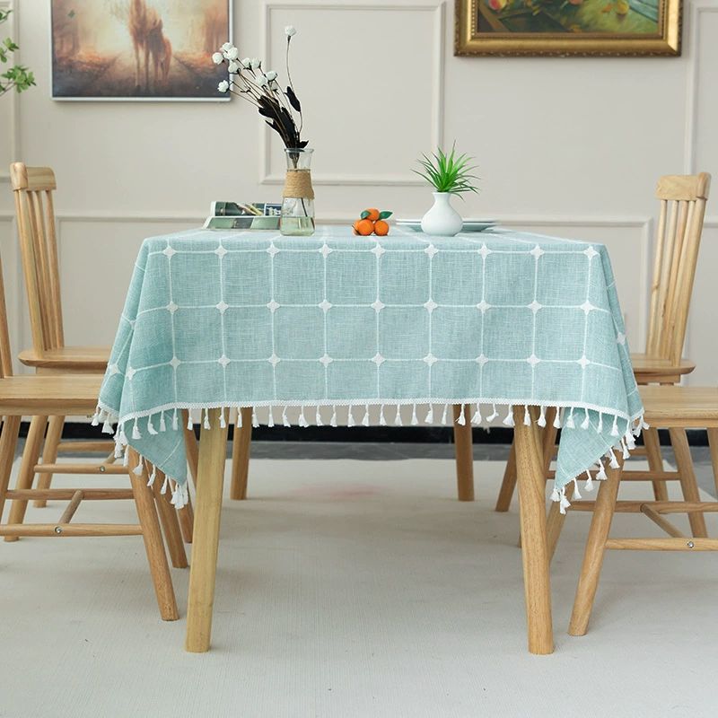 (Cross-border trading), picnic table, cloth, rectangular table mat, cotton and linen, with embroidery