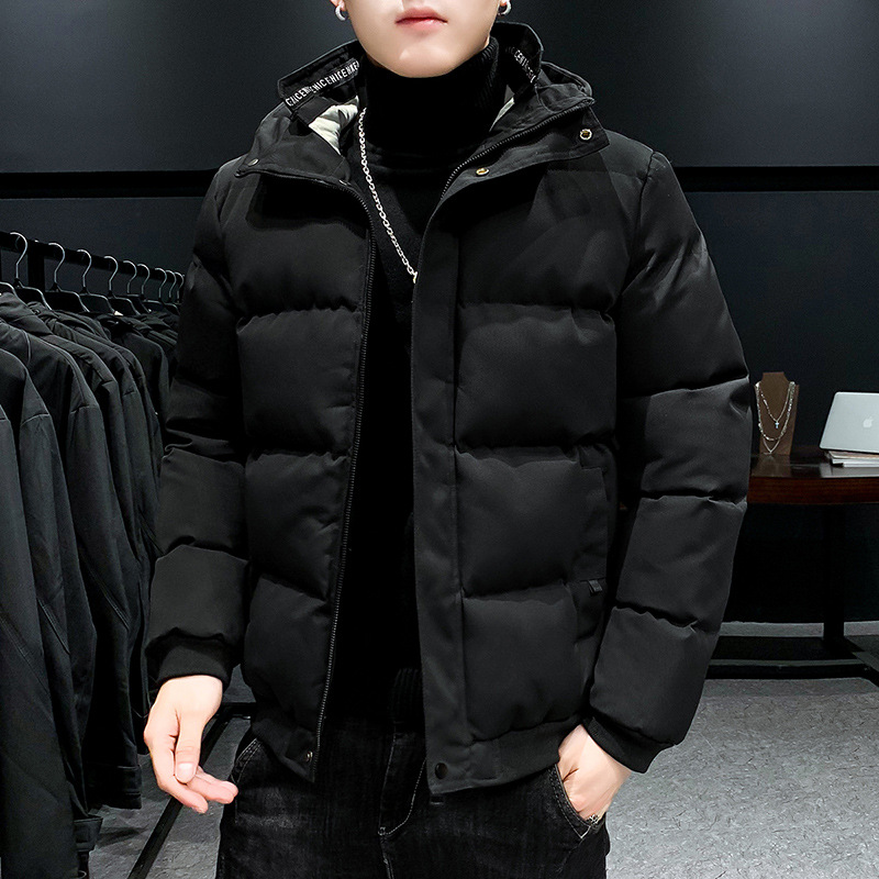 Abrigo de algodón acolchado corto de los hombres invierno nueva chaqueta de algodón acolchado slim fit moda gruesa capa acolchada de algodón de los hombres acolchados entrega directa de fábrica