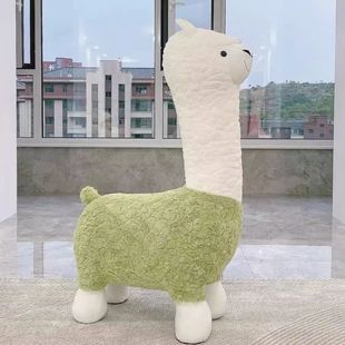 Trendy Creative Large Alpaca Stool Living Room Floor Decoration Plush Animal Seat Moving Gift Housewarming New Home