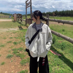 美式工装外套女2025初秋季复古小众穿搭宽松休闲拼接夹克上衣潮流