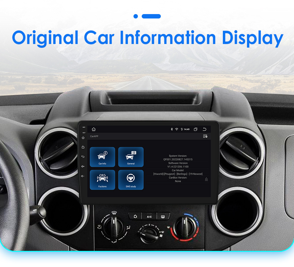 Applicable to 08-19 Citroen B9 Peugeot Partner Android smart large screen car central control Navigator