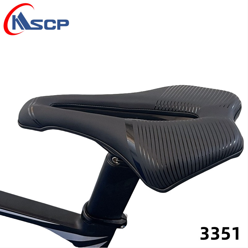 Cojín de bicicleta PU hueco sillín de bicicleta diseño de ranura sillín de bicicleta de montaña asiento de bicicleta