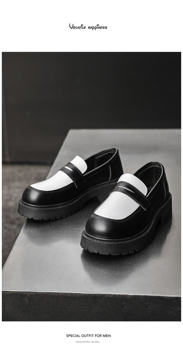 Chaussures Derby tendance pour homme ShoeVault, automne, style britannique décontracté, semelle épaisse et élégante, style rétro, rehaussantes, en cuir._voghion.com