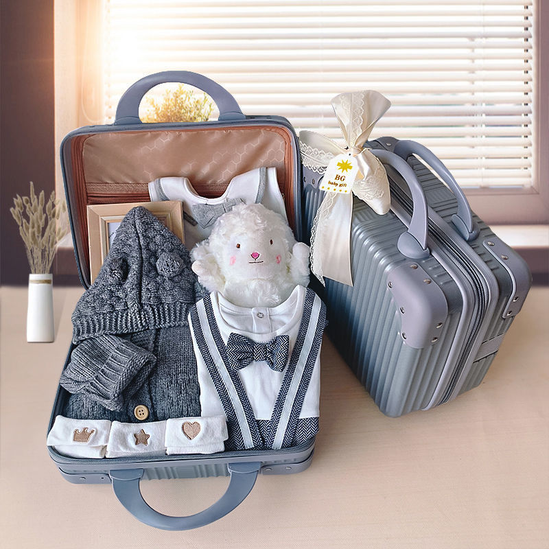 Baby Gift Box Climbing Suit suit Baby Dress Thickened Knitted Sweater Spring Autumn Winter Warm Full Moon One Hundred Days Old