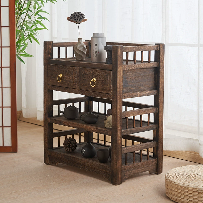 Несколько углов от цельного деревянного чайного шкафа