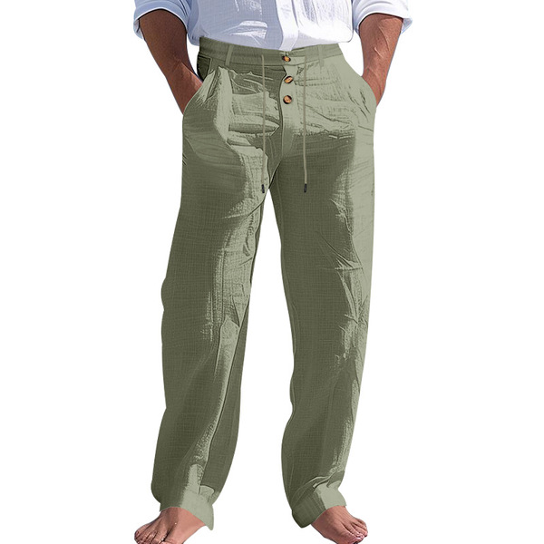 summer beach solid color comfortable breathable trousers