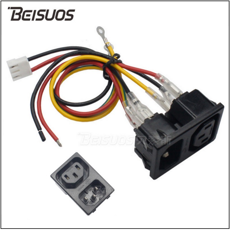 R3012(B00)电源插座 C13+C14二合一插座品字公母插座组合转换插座