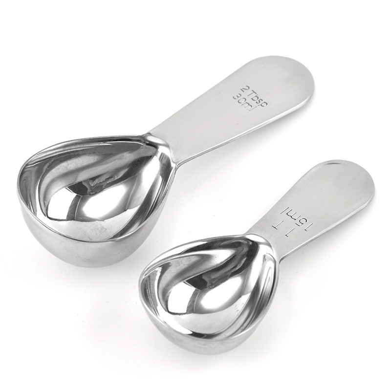 Factory Direct Sales Coffee Spoon 304 Stainless Steel Spoon with Scale Measuring Spoon Milk Powder Spoon Seasoning Spoon Measuring Spoon Set