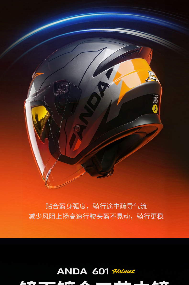 Ad Electric Motorcycle Helmet 3C Certified Men's and Women's Motorcycle Riding Half Helmet Breathable All-Season Safety Helmet