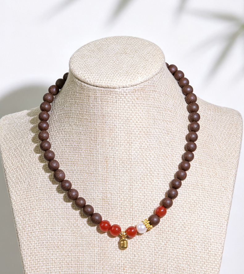 Xi Ji Wan Herbal Bead Bracelet 10mm Handmade Incense Beads Traditional Chinese Fragrance Unisex Wristwear in use