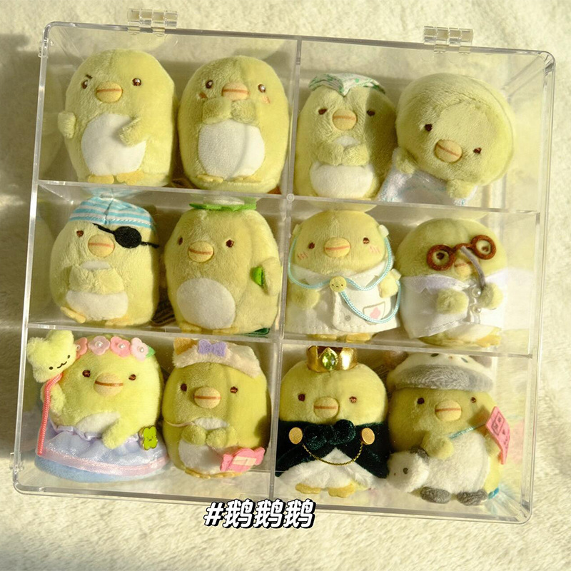 卸売透明デスクトップ防塵かわいい収納ボックス人形ディスプレイスタンド多層装飾品分割アクリル収納ボックス|undefined