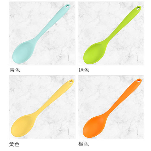 Manufacturer 21cm silicone mixing spoon integrated silicone spoon dense replacement kitchen spoon kitchen utensils soup spoon replacement