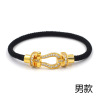 Trend woven bracelet, European style, micro incrustation, three colors, wholesale