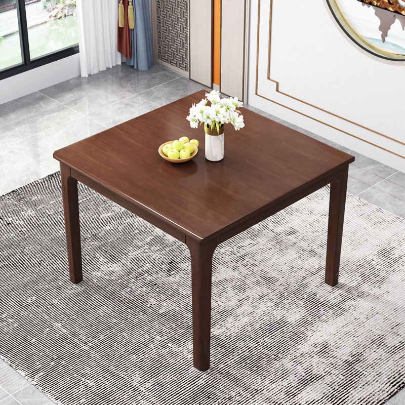 Mesa de comedor de madera maciza cuadrada pequeño apartamento casa pequeña mesa cuadrada moderna mesa de madera de ocio chino sala de alquiler pequeña mesa de té
