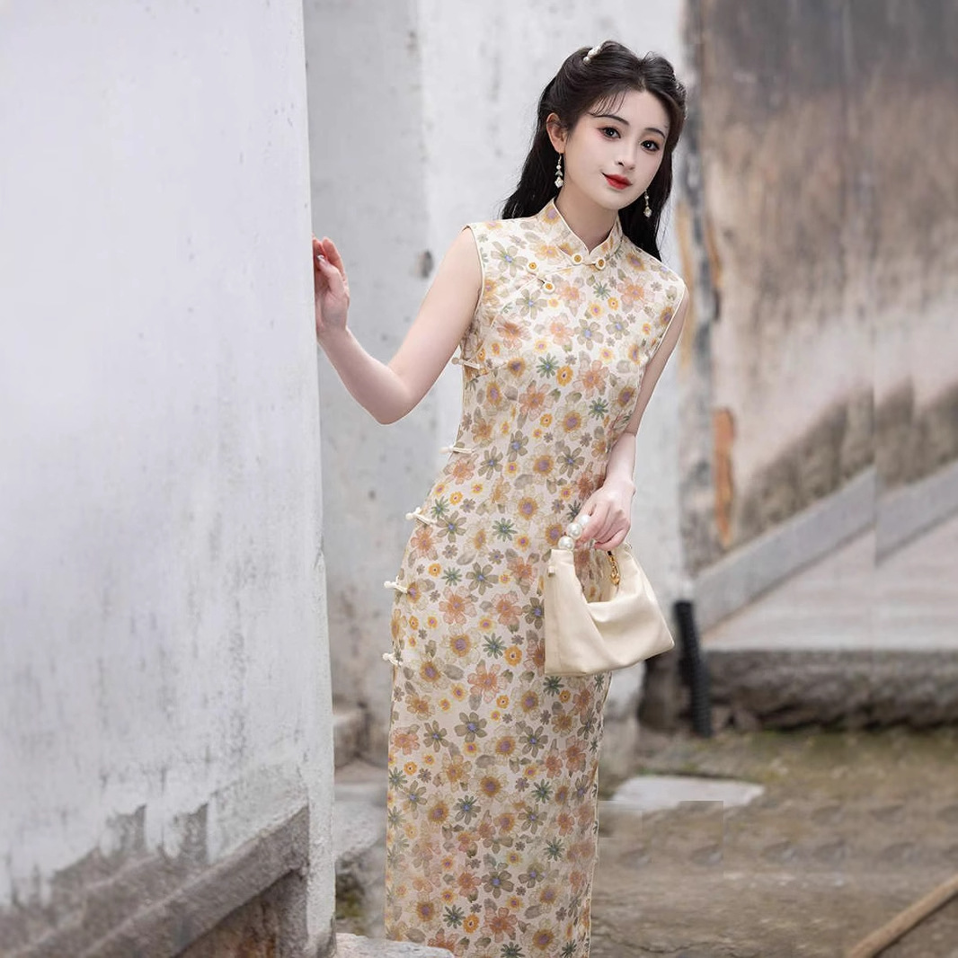 碎花小清新旗袍2025新款夏季改良年轻款少女新中式日常可穿中国风