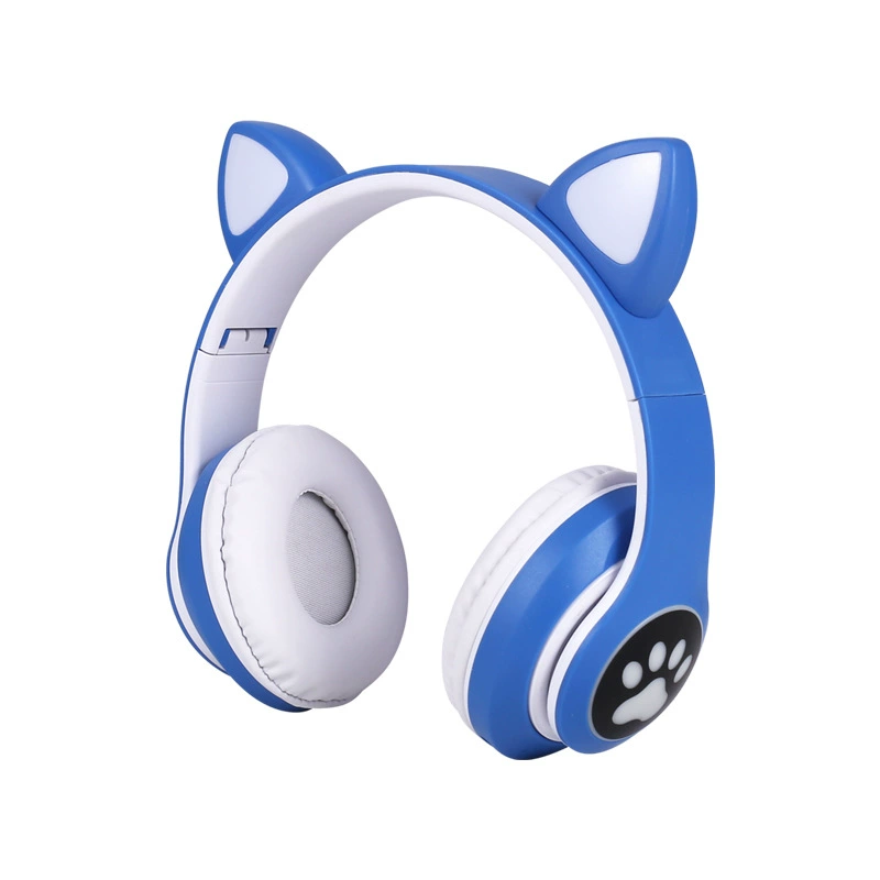 Кроссборс наушники Bluetooth STN-28 с ушками кота, тяжелые басы, мигают огнями, беспроводные движения, вставка карты заголовок