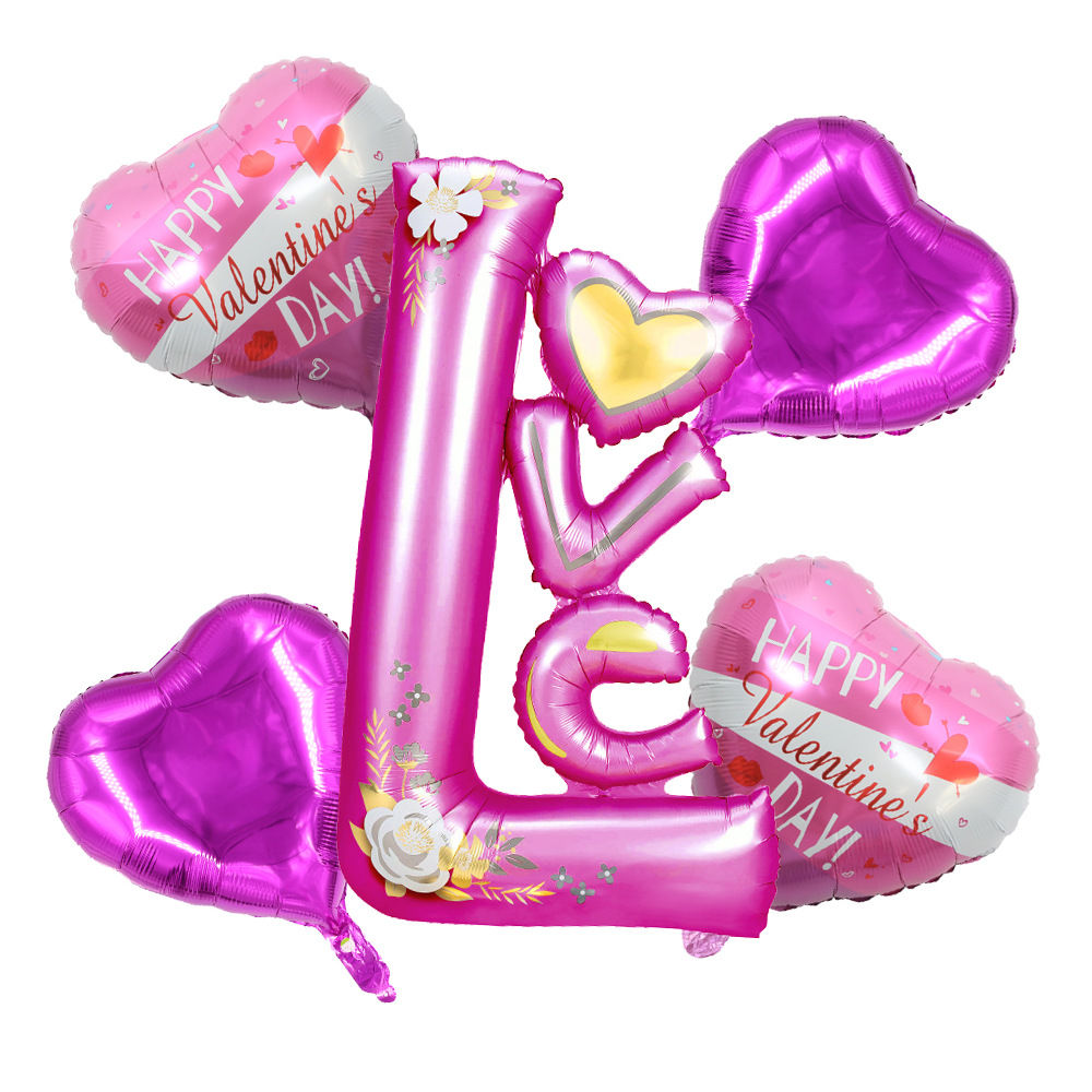 Valentine's Day Cute Romantic Letter Heart Shape Aluminum Film Party Festival Balloons display picture 4