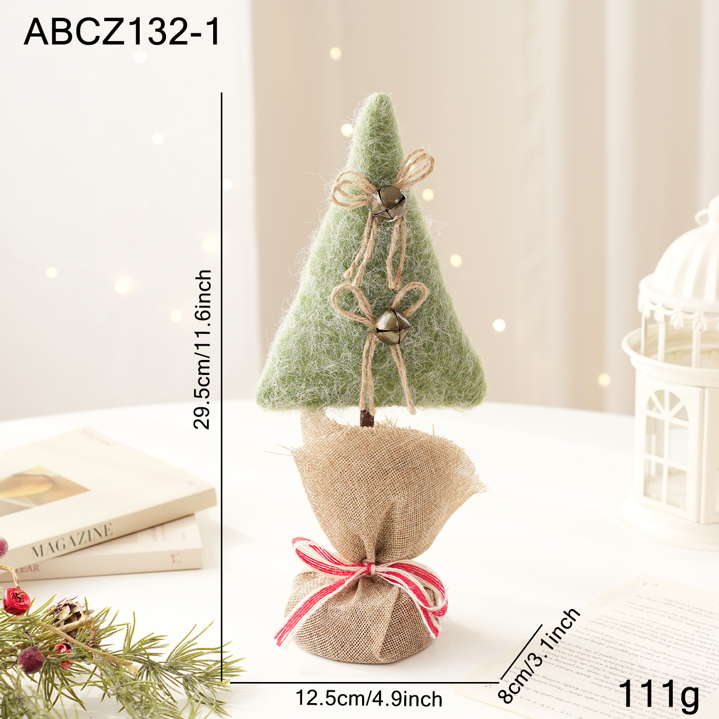 Pequeño árbol de felt verde