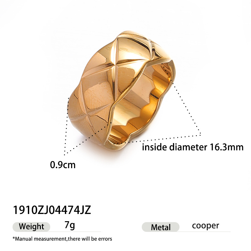 Anillo de oro de acero inoxidable de alta calidad, anillo de acero de titanio no se desvanece, joyas de mujer
