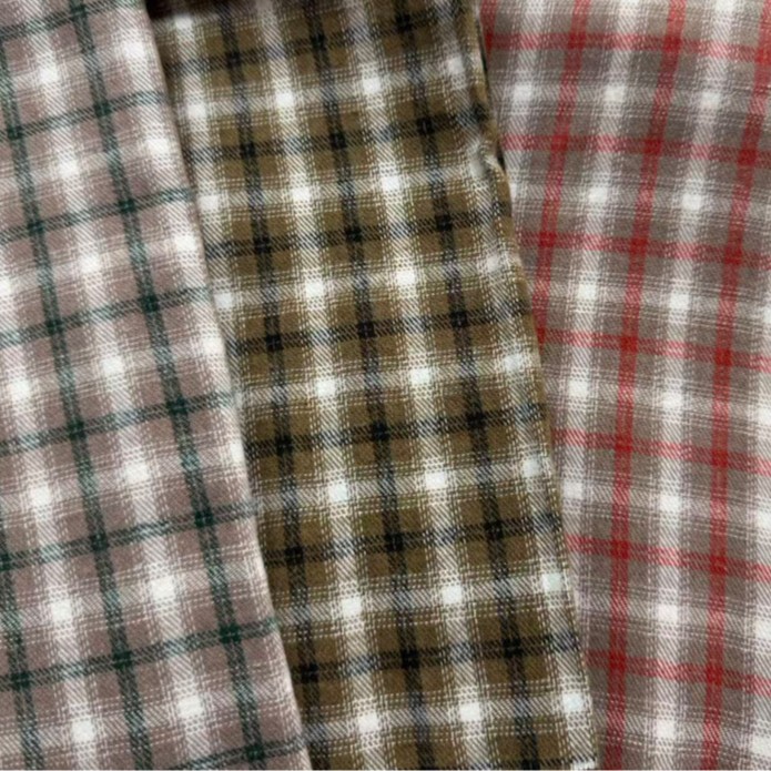 厂家直销磨毛格子毛呢面料秋冬复古格子大衣面料全棉斜纹法兰绒