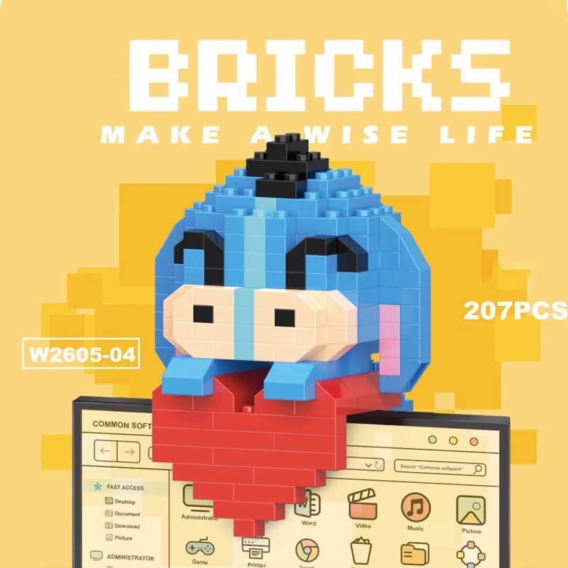 Мультяшный мини-кирпич конструктор (Lego) 16-модельная коллекция, набор подвесок из разных кукол, 128–241 шт.