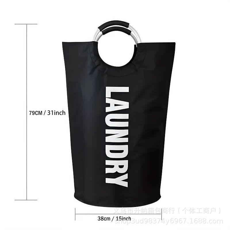 Cross-Border Home Large-Capacity Clothing Storage Bag Oxford Cloth Laundry Bag Basket Aluminum Toy Storage Basket Dirty Clothes Basket