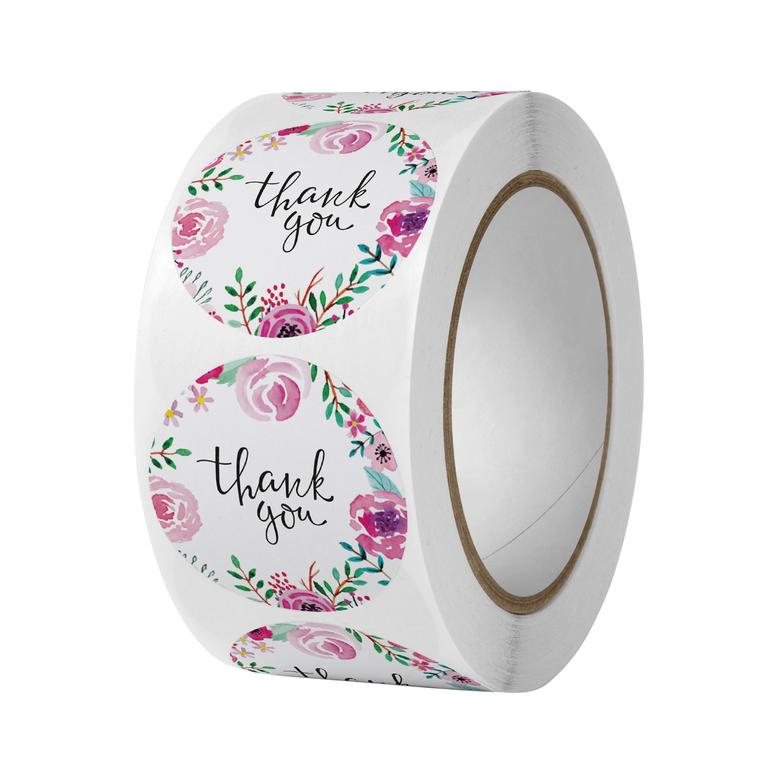 Cross-border thank you handmade decorative stickers round roll floral seal stickers holiday envelope wedding stickers