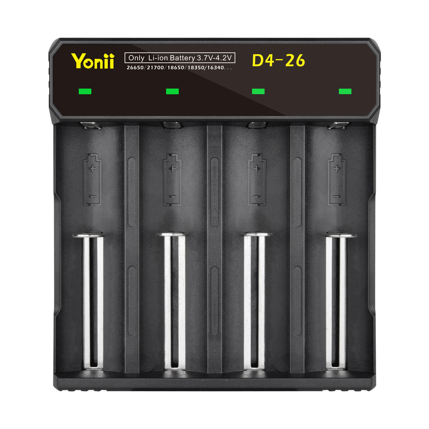 Yonii 四槽充电器18650锂电池充电器USB智能4节槽26650强光手电筒