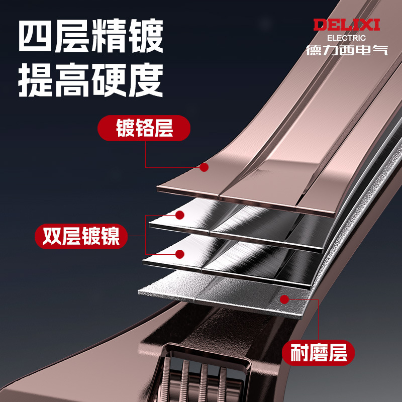 德力西电气手动活扳手大开口10寸万能活口扳手多功能12寸活动扳手|undefined