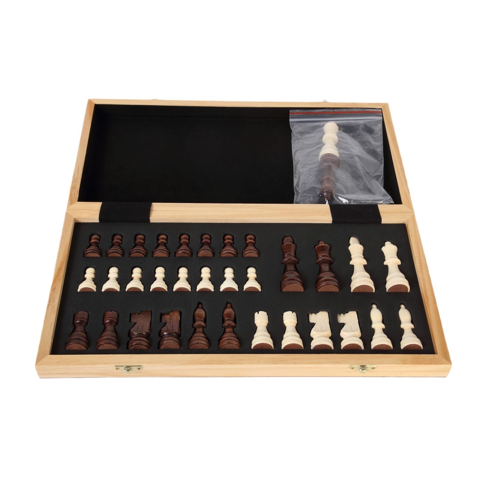Venta caliente transfronteriza de madera de 15 pulgadas de ajedrez magnético portátil plegable juego de tablero de ajedrez de madera maciza