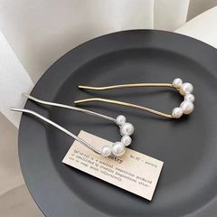 網紅u型珍珠髮簪時尚懶人丸子頭盤發神器日常簪子高級髮釵頭飾女