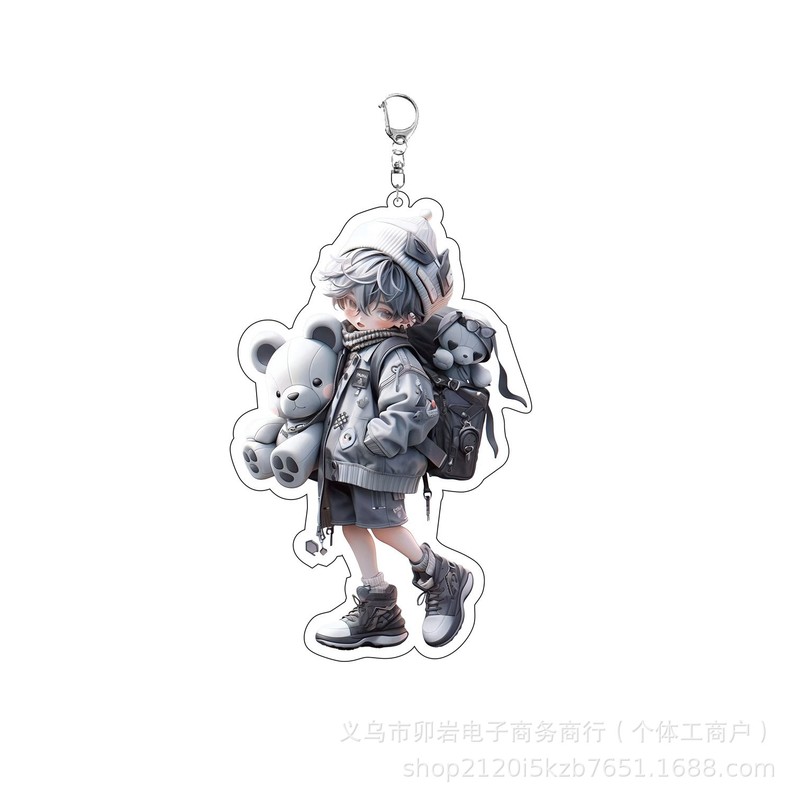 クロスボーダー新しい 2D アクリルかわいい女の子ハンサムな男の子装飾ペンダントキーホルダー|undefined