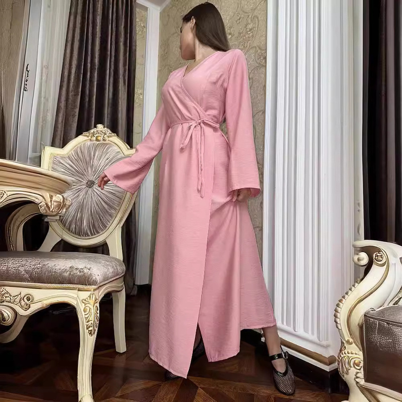2024 Cross-Border Foreign Trade New Women's Dress Solid Color Fashion Strap Slim Long Skirt Elegant Light Luxury Commuting