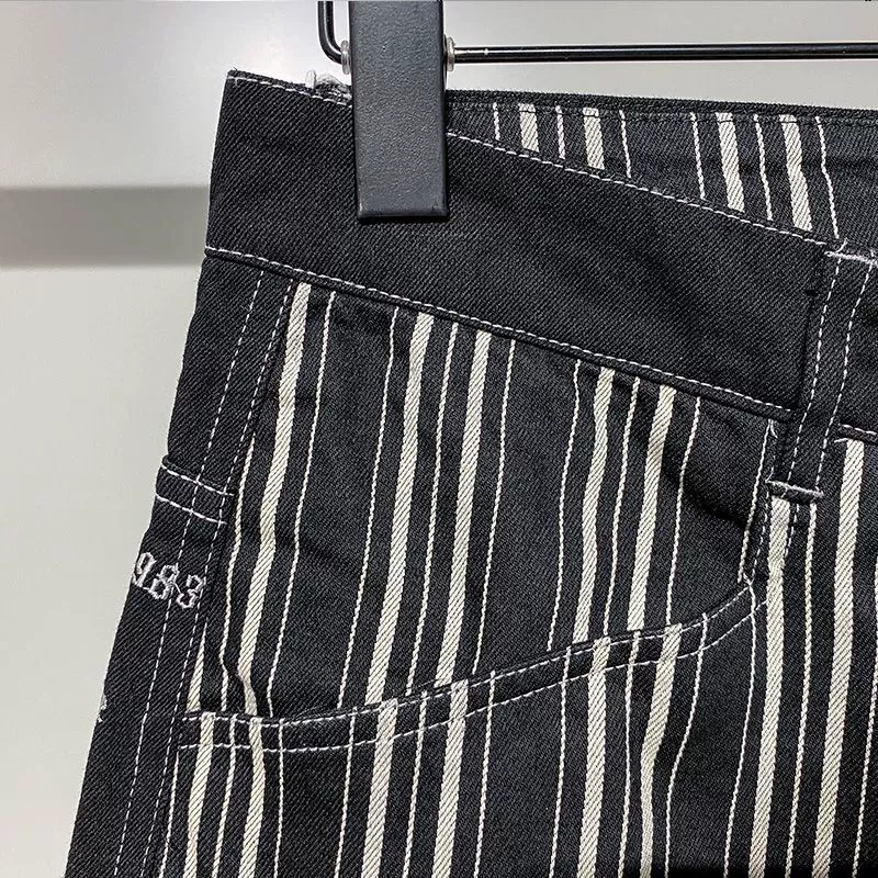 Denim skirt, men's summer Japanese shorts, trousers, loose straight fit