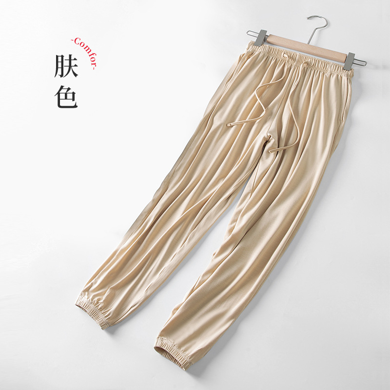 Péptido proteico aminoácido piel belleza Otoño e Invierno pantalones casuales para el hogar de las mujeres pantalones calientes atados al tobillo pantalones largos delgados en stock pelo rápido image 8