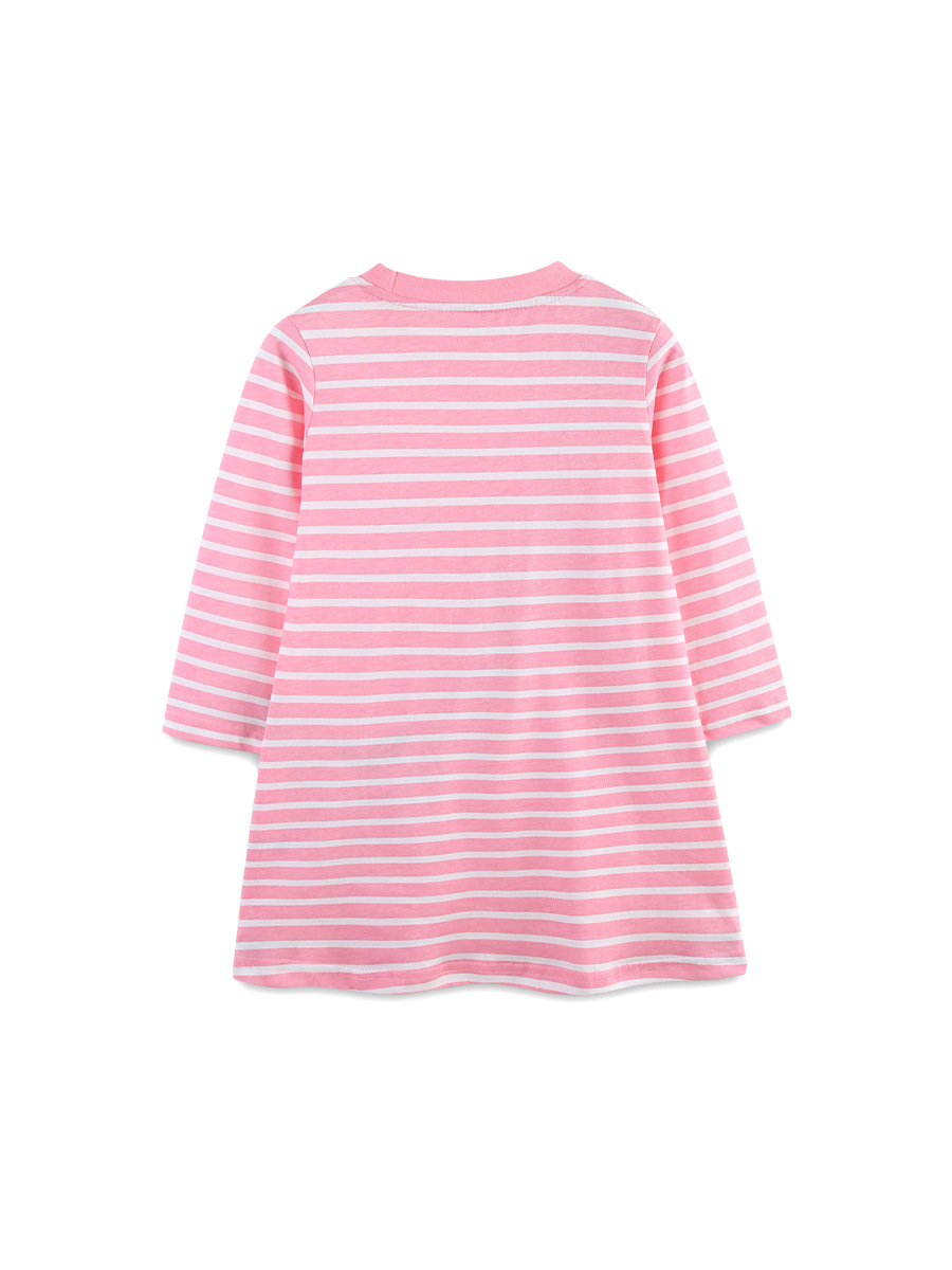 Otoño nuevo estilo vestido de niña estilo europeo y americano falda para niños pequeños y medianos vestido de princesa de cuello redondo de niña a rayas bordado lote mixto