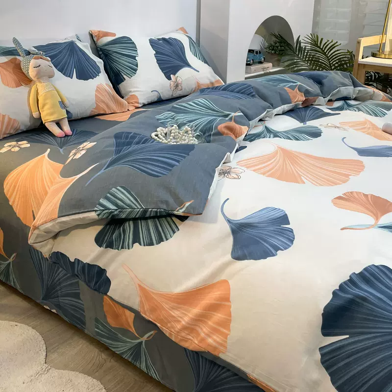 南通床上四件套全棉被单北欧风100纯棉四件套床笠款三件套批发