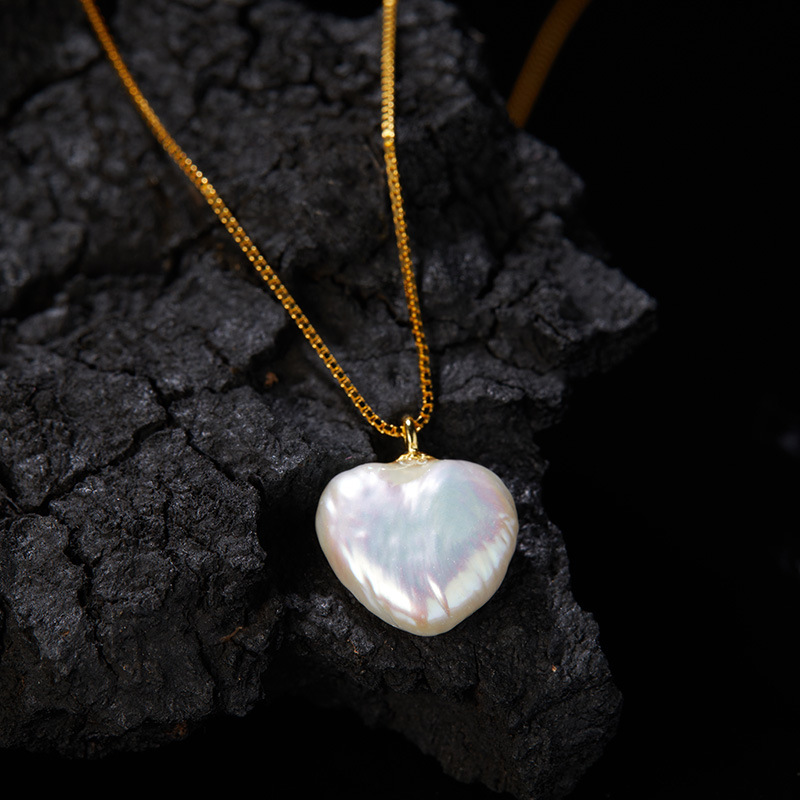 천연 담수진주 목걸이 골드