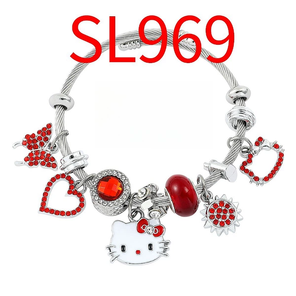 SL969 Love Bow KT Cat Red Bracelet