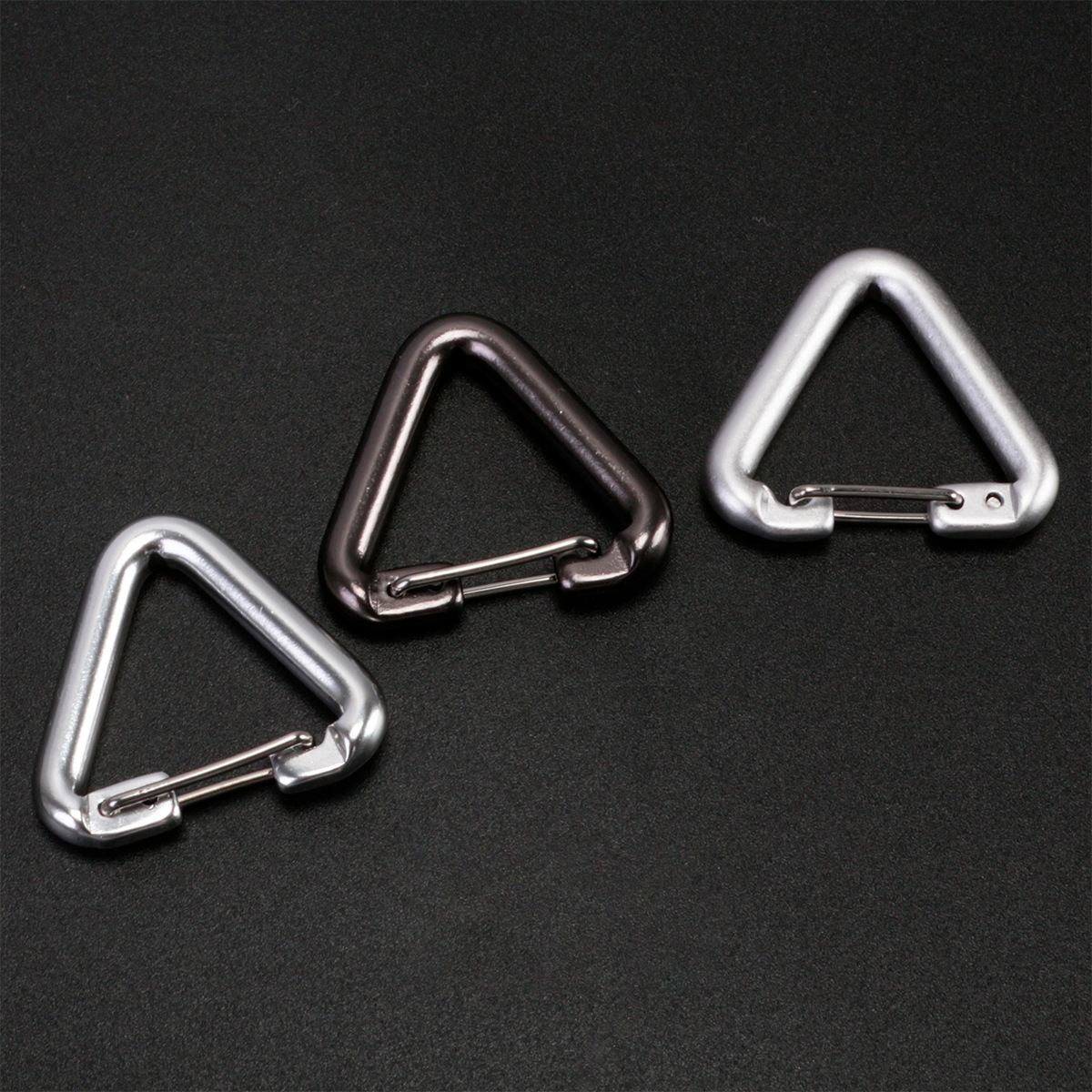 Steel Wire Triangle Carabiner Quick-Hook Buckle No. 3 Triangular Small Spring Buckle Keychain Aluminum Backpack Buckle