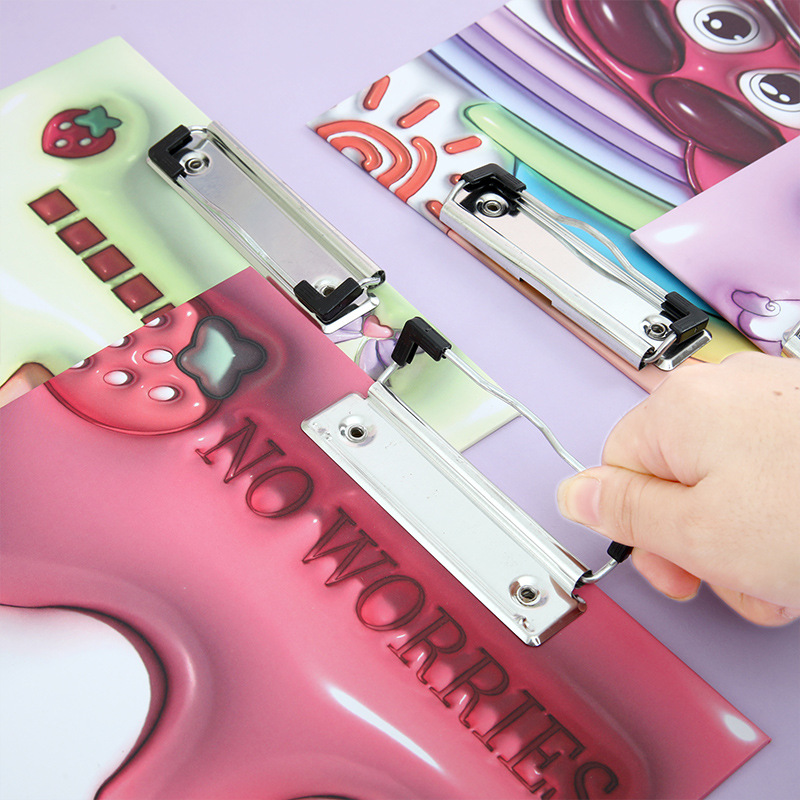 Portapapeles expandible A4 con diseño de oso fresa, bloc de notas para estudiantes, carpeta de documentos, portapapeles multifuncional.